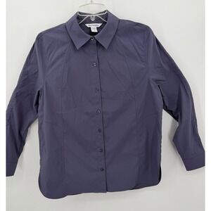 Athleta‎ Women's Size Small Purple Oversized Poplin Button Up Collared Top